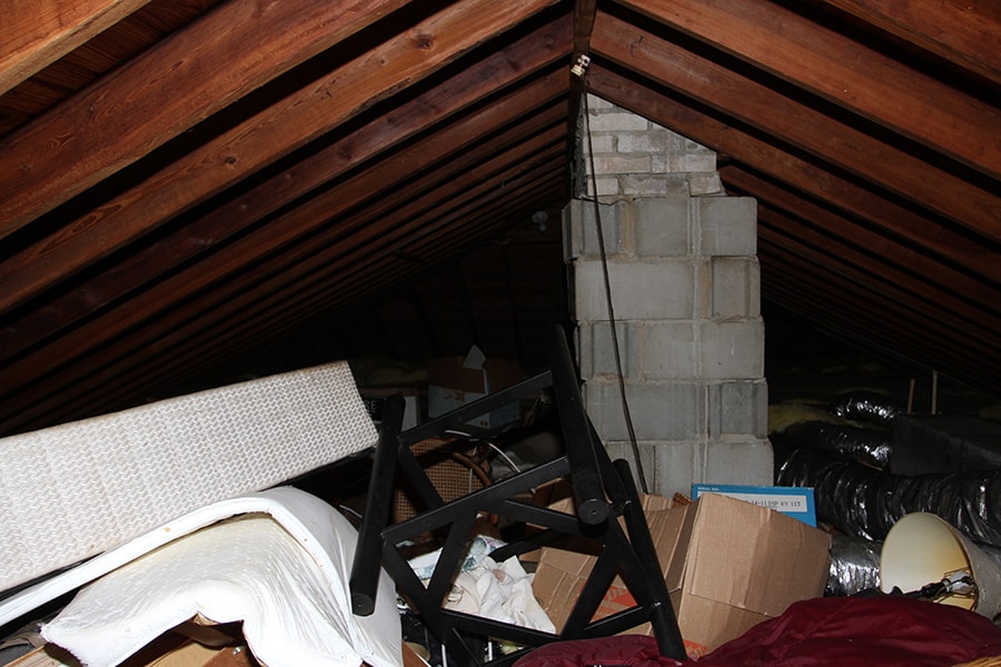 An attic restoration inspection of a home in Naples, Florida.