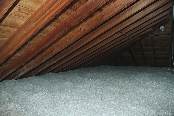An attic with that has been cleaned out and refilled with TAP insulation